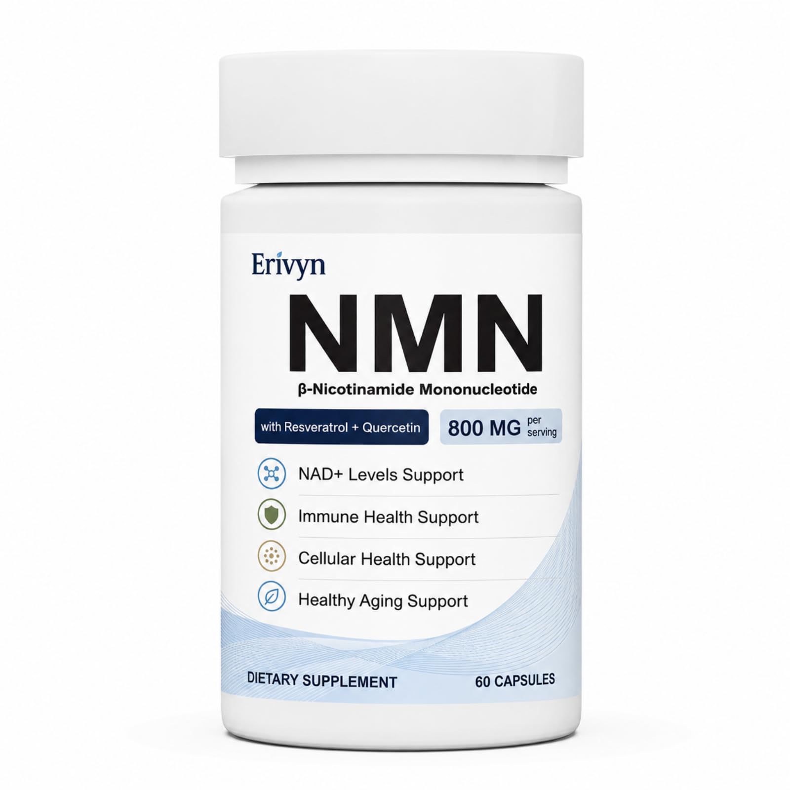 Erivyn NMN Supplement 800mg NAD+ Precursor Formula 60 Capsules