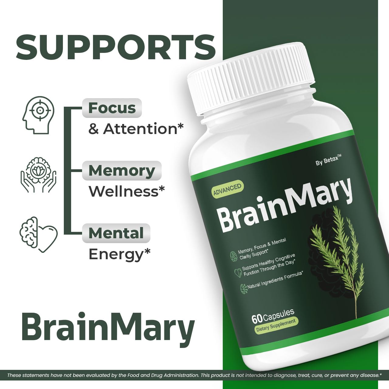 BetaX Brain Mary Capsules, 300 Capsules