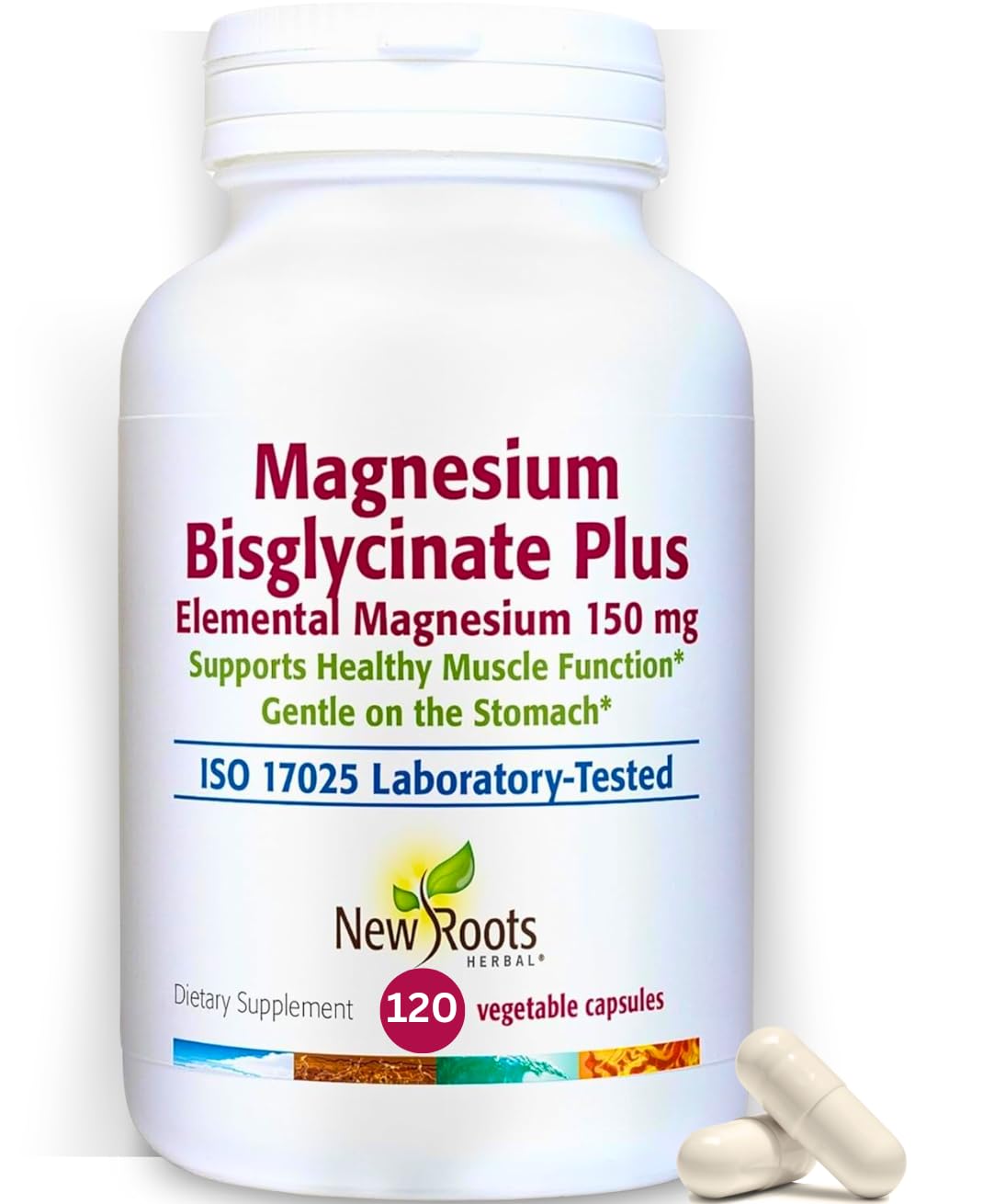New Roots Herbal Magnesium Bisglycinate Plus 120 Capsules