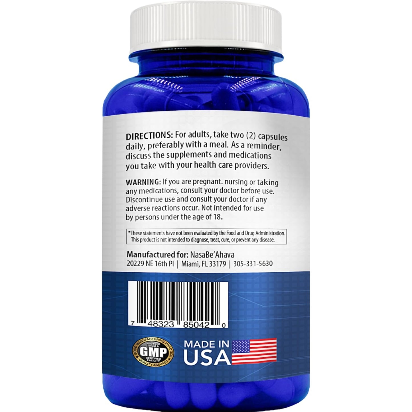 NasaBeahava Resveratrol 1000mg Capsules, 180 Count