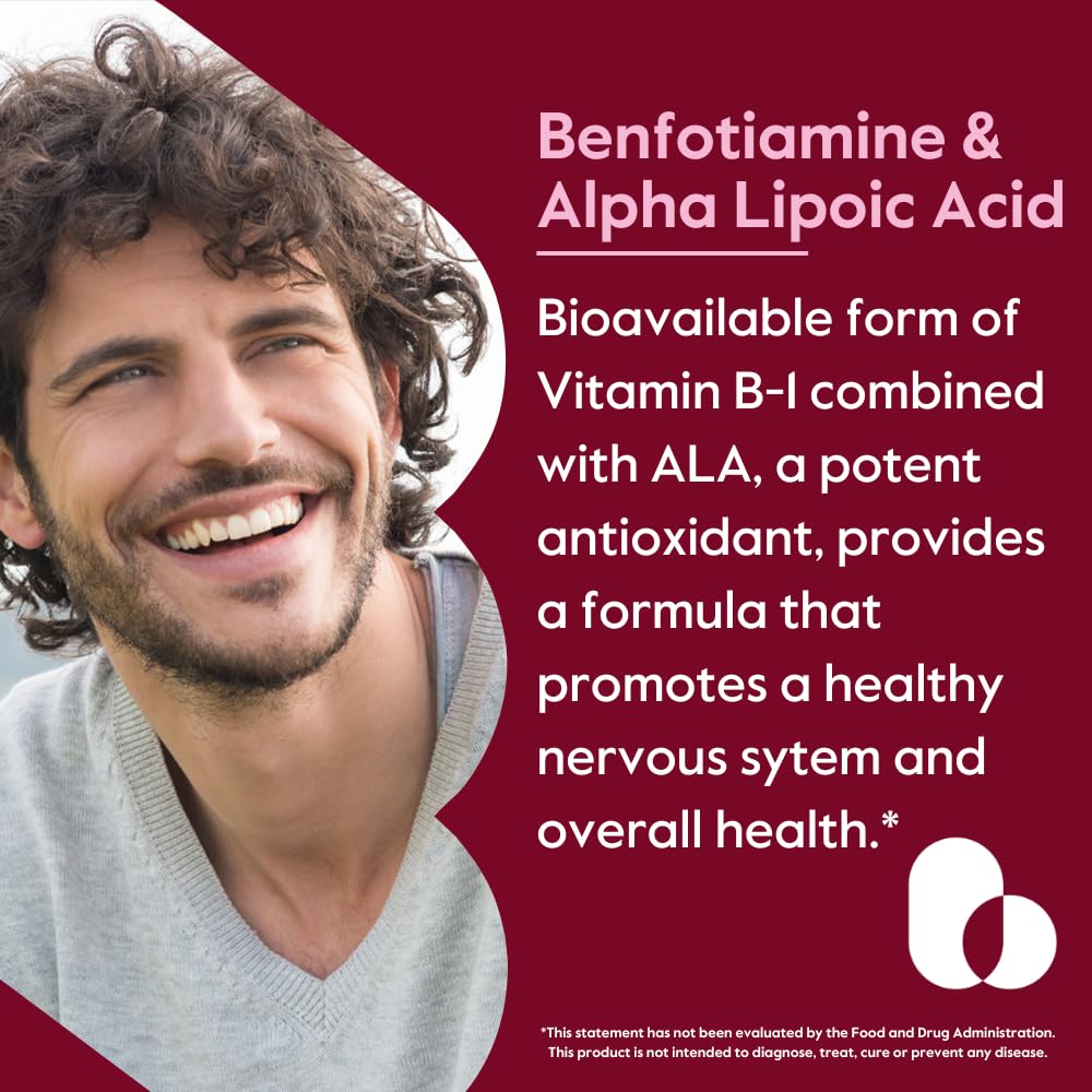 BESTVITE Benfotiamine 150mg / Alpha Lipoic Acid 300mg Capsules, 120 Count