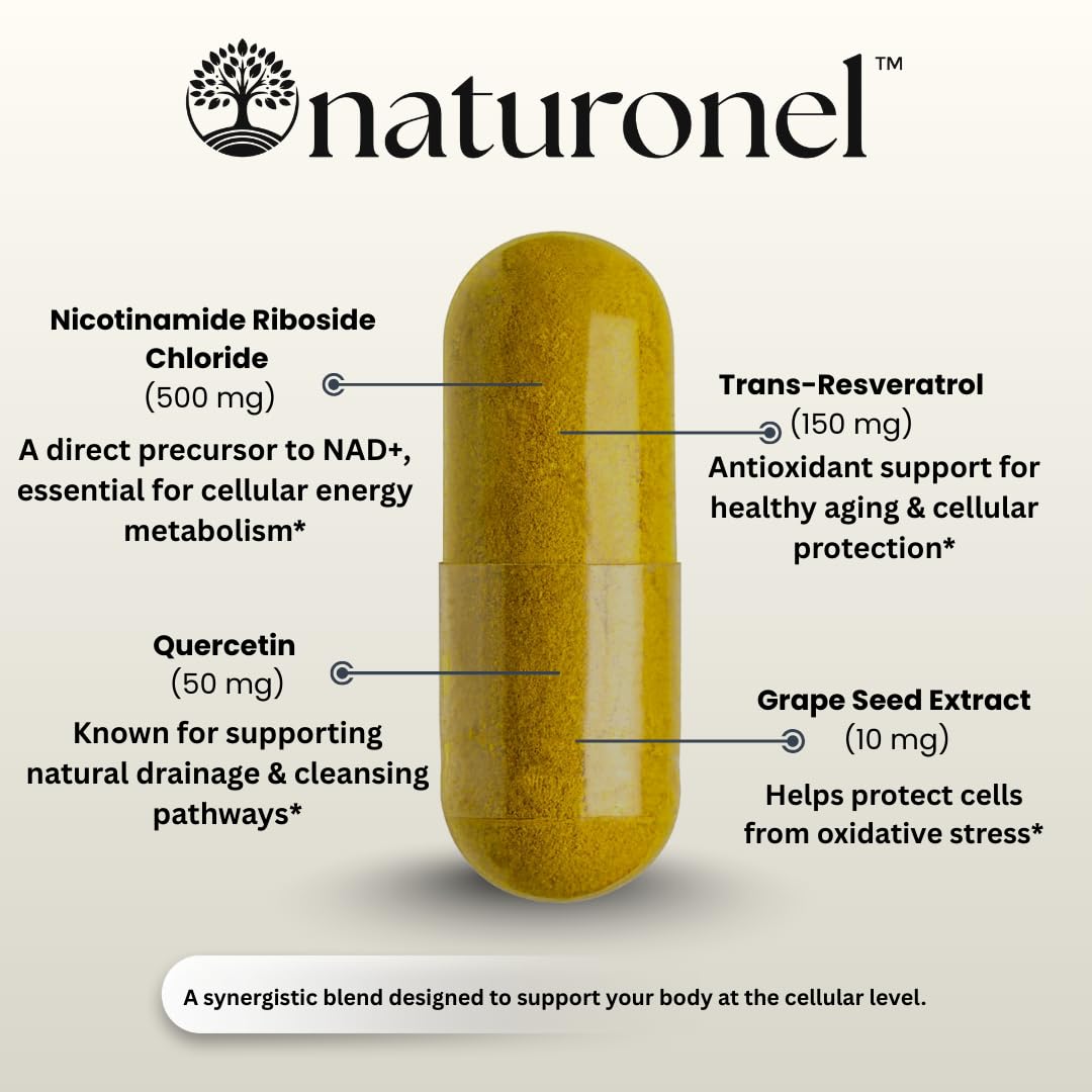 Naturonel Ultimate Cellular Health NAD NMN Pathway Formula with Resveratrol 60 Capsules
