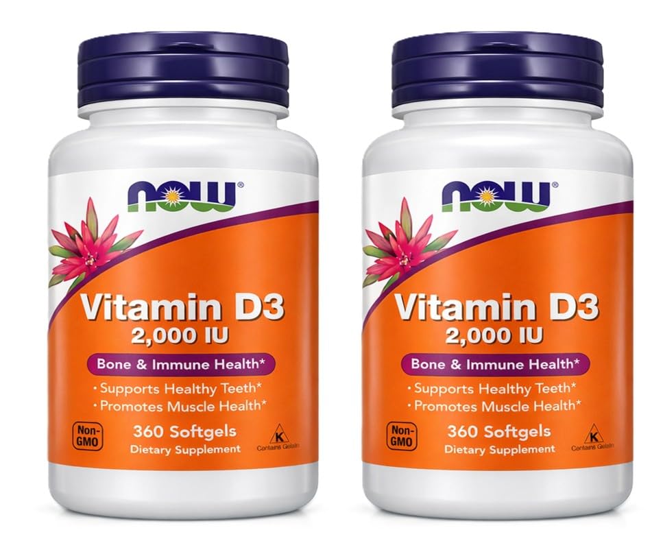 NOW Foods Vitamin D-3 2000 IU High Potency Structural Support Softgels, 720