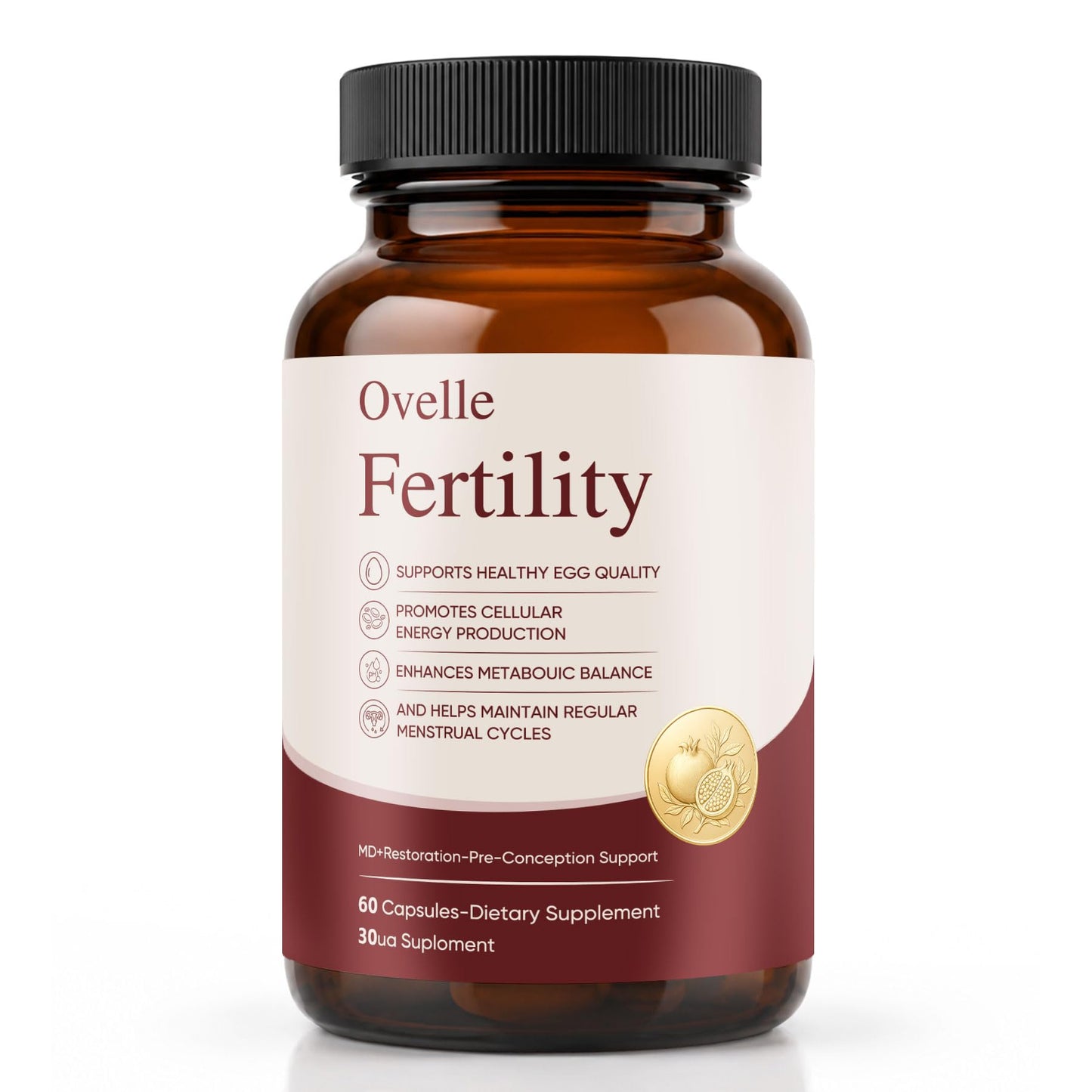 OVELLE FERTILITY Supplement for Women, Hormonal Balance & NAD+ Energy Support, 1 Capsule