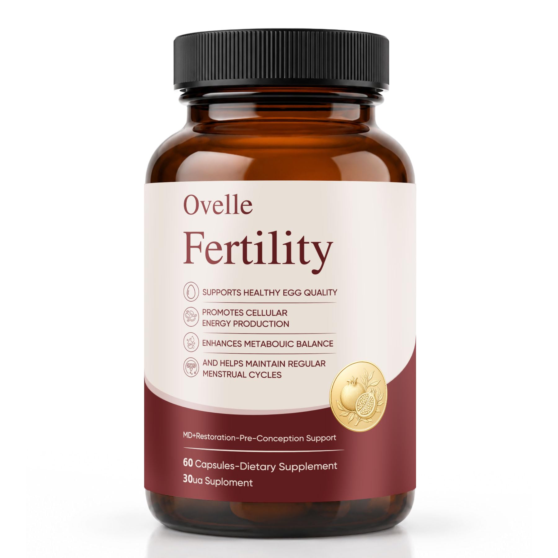 OVELLE FERTILITY Supplement for Women, Hormonal Balance & NAD+ Energy Support, 1 Capsule