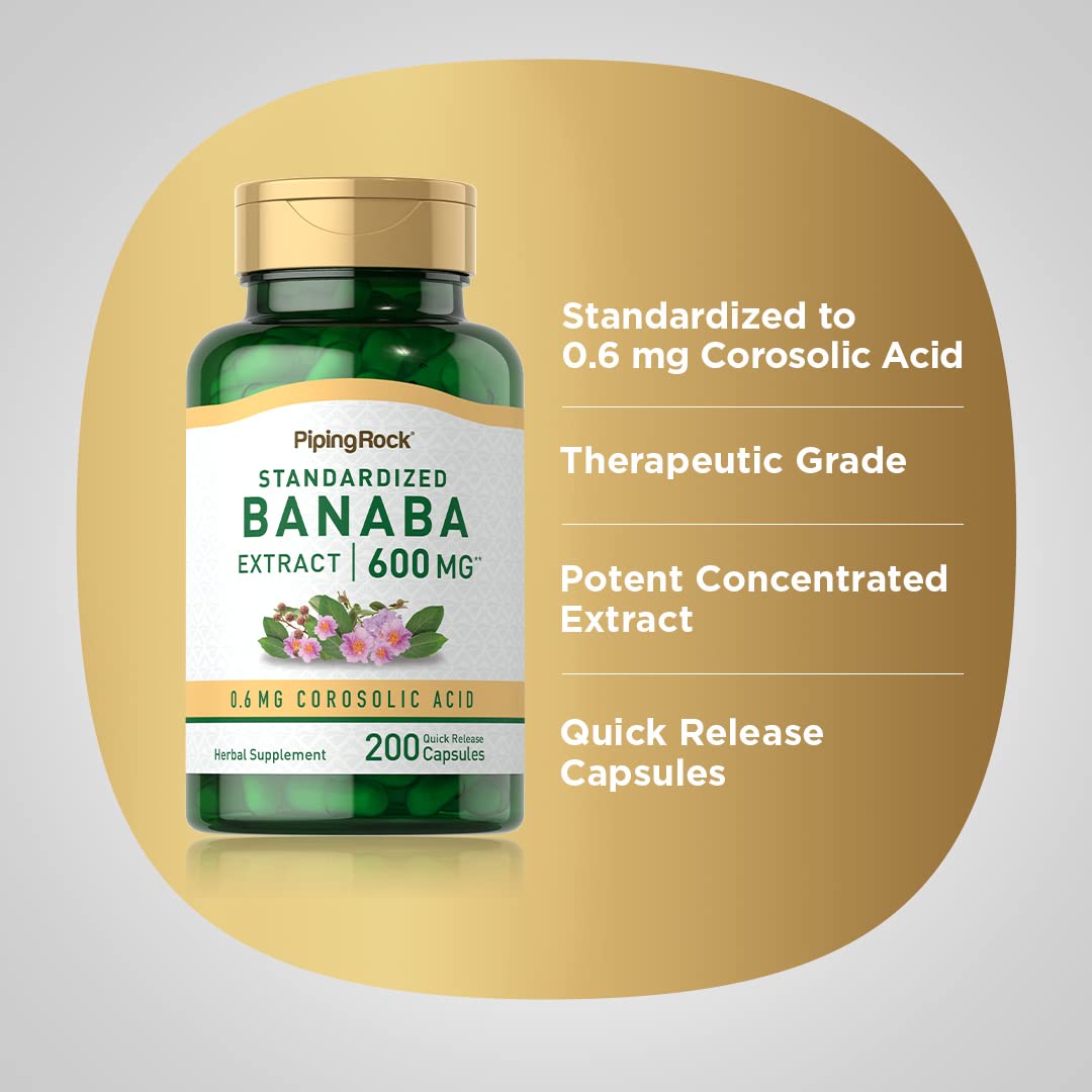 Piping Rock Banaba Leaf Extract Capsules 200 Count