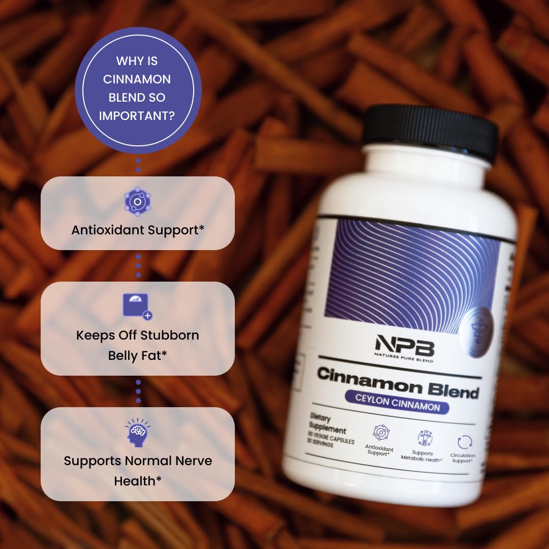Nature's Pure Blend Ceylon Cinnamon Capsules with Turmeric Curcumin, 90 Capsules