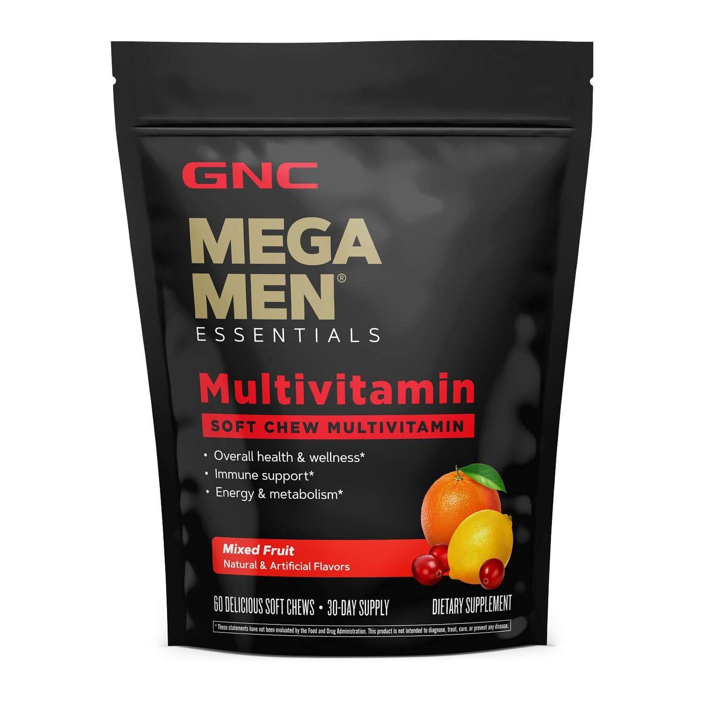 GNC Mega Men Soft Chew Multivitamin for Men, Chewable, 60 Count