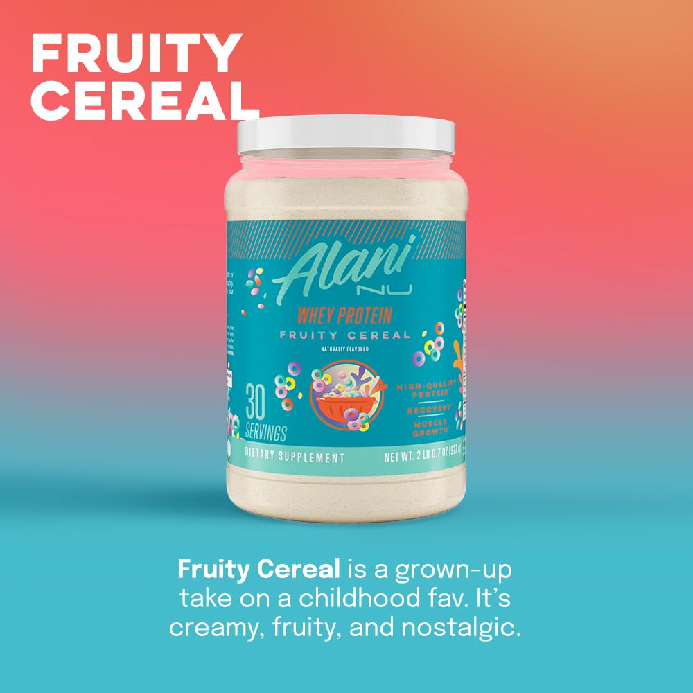 Alani Nu Whey Protein Powder Fruity Cereal 0.7 oz, 30 Servings