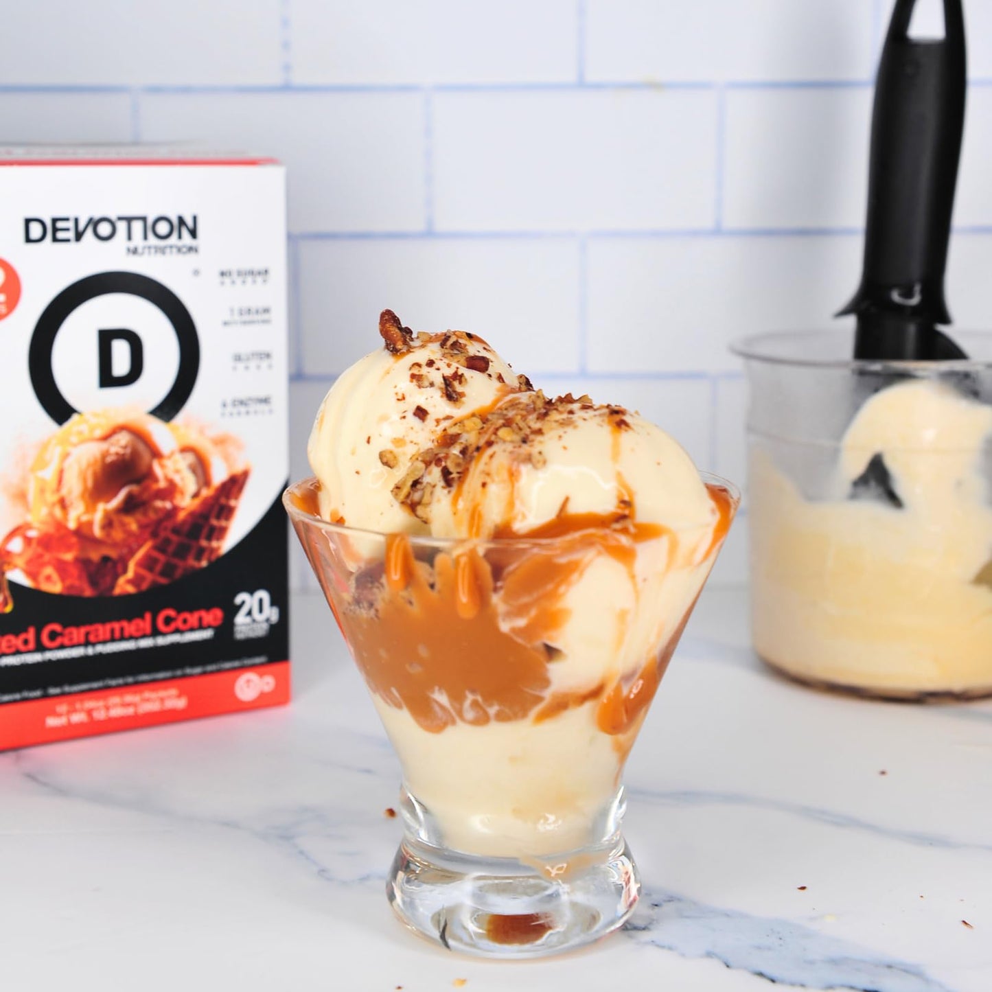 Devotion Nutrition Protein Powder Blend Salted Caramel Cone, 12 Packets
