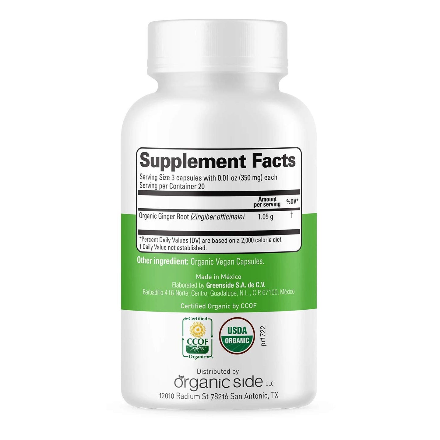 OS Organic Side Organic Ginger Capsules 60 Capsules
