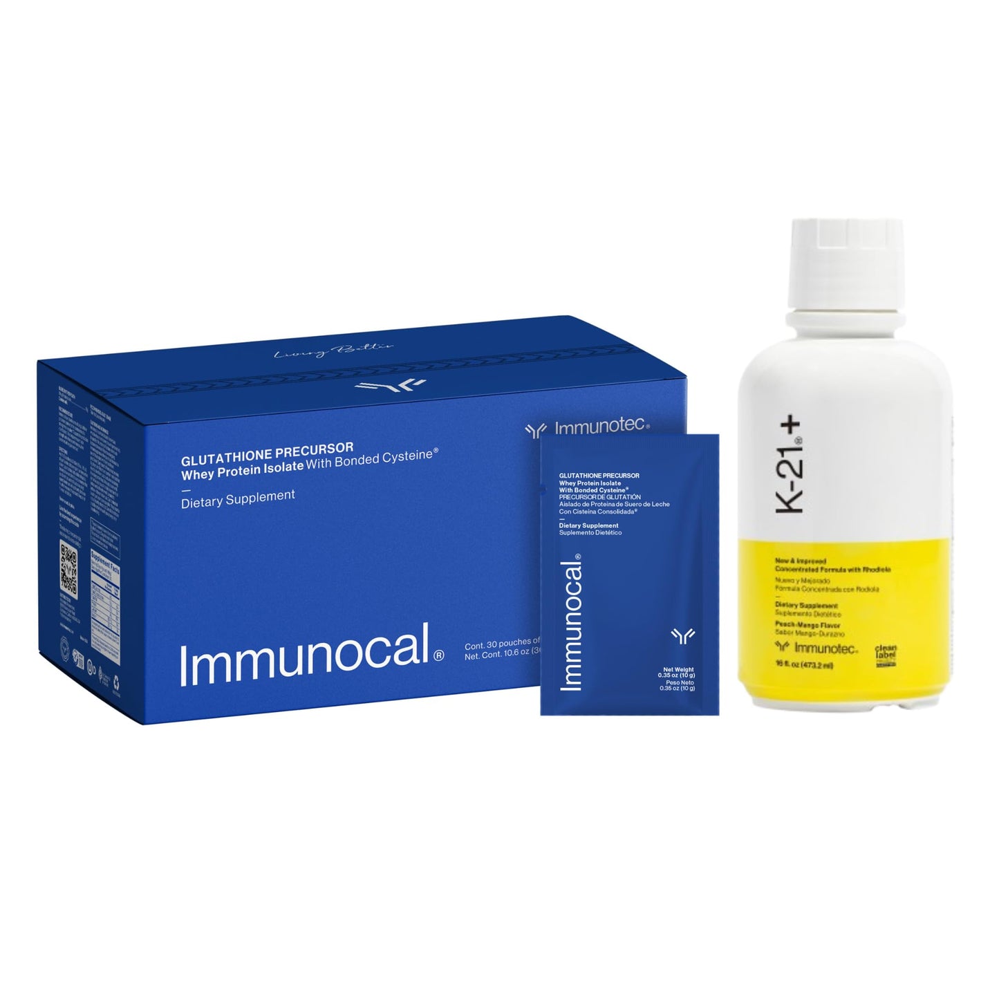 Immunocal Whey Protein Isolate Powder Bundle with K-21, Glutathione Precursor & Rhodiola Rosea