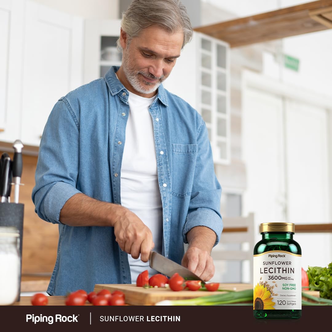 Piping Rock Sunflower Lecithin Softgel Capsules, 120 Count