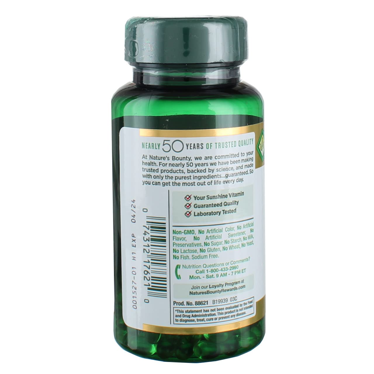 Nature's Bounty Vitamin D3 2000 IU Super Strength Softgels, 900 Count