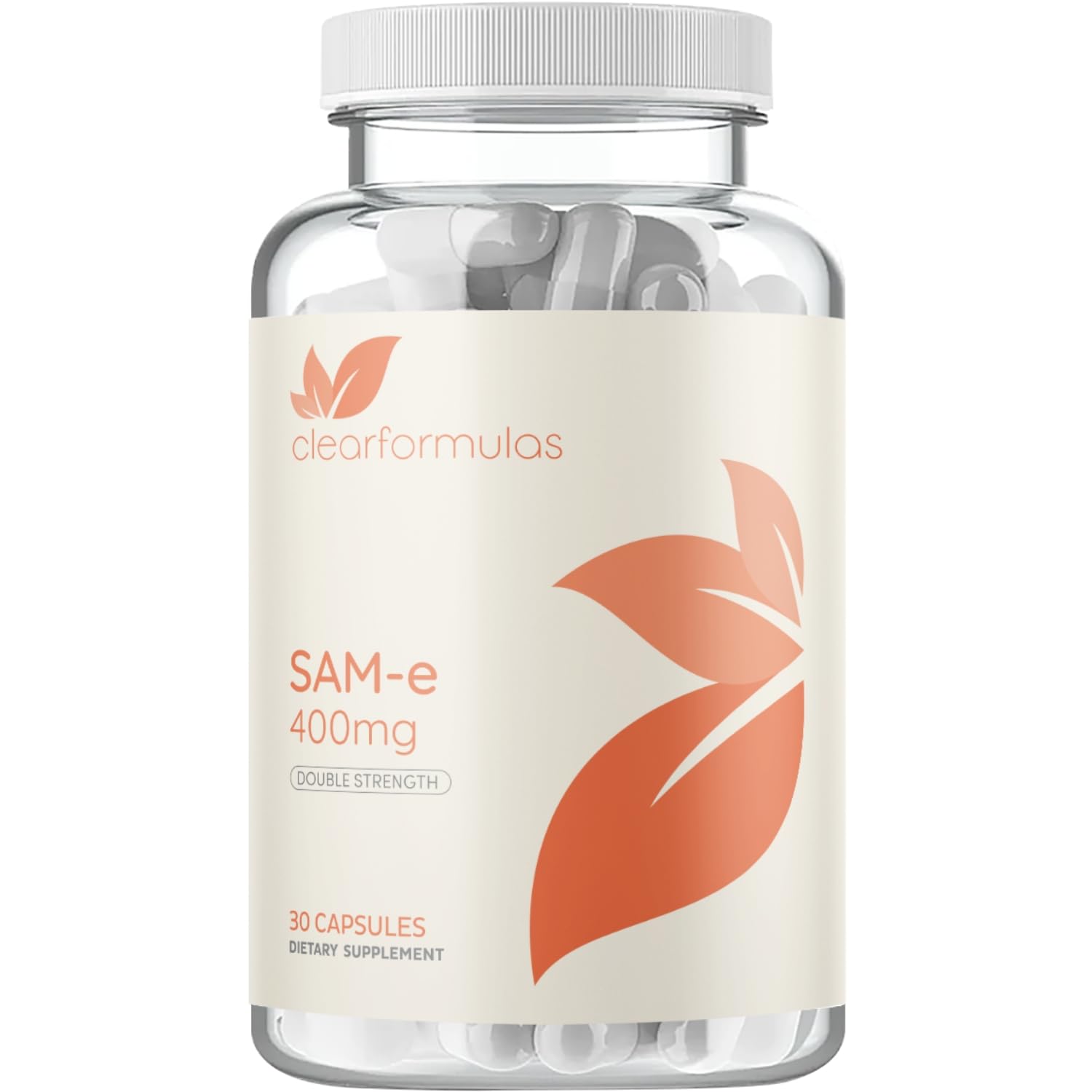 Clear Formulas Bioactive SAM-e 400mg - High Strength SAM-e Supplement with Biologically Active S,S Form for Liver and Mood Support - Vegan Non-GMO Preservative Free - Made in The US Capsule, 30 Count