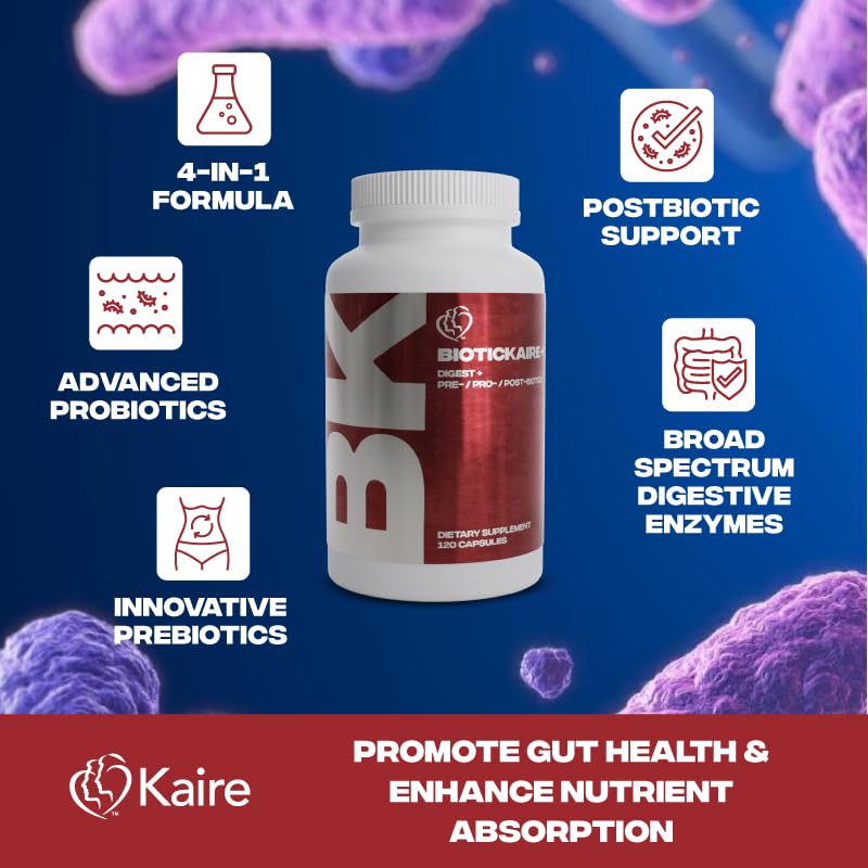 Kaire BioticKaire+ Multi-Action Digestive Enzymes 120 Capsules