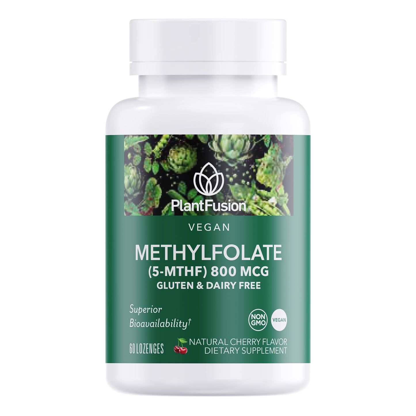 PlantFusion Vegan High Potency Methylfolate 5-MTHF Sublingual Lozenges, 60 Count