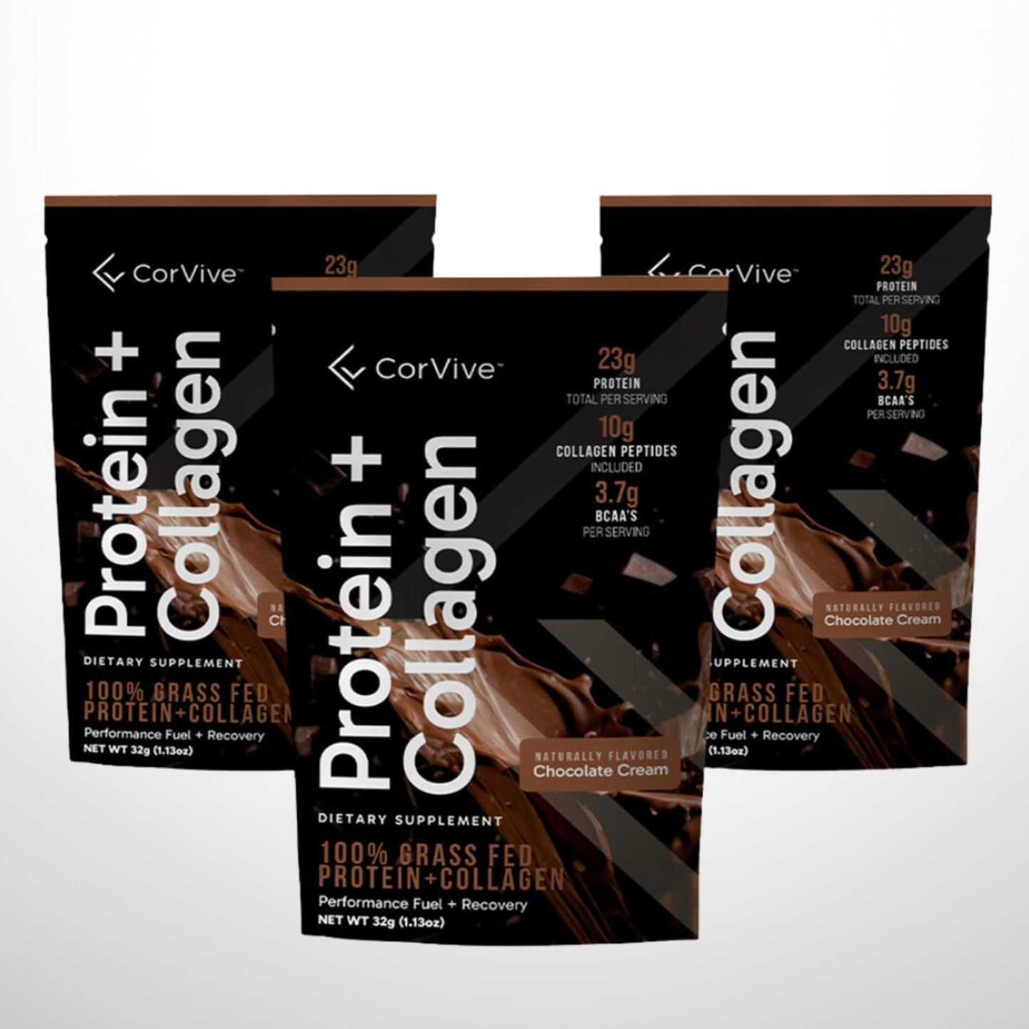 CorVive Protein + Collagen Powder, Chocolate, 15 Sachets