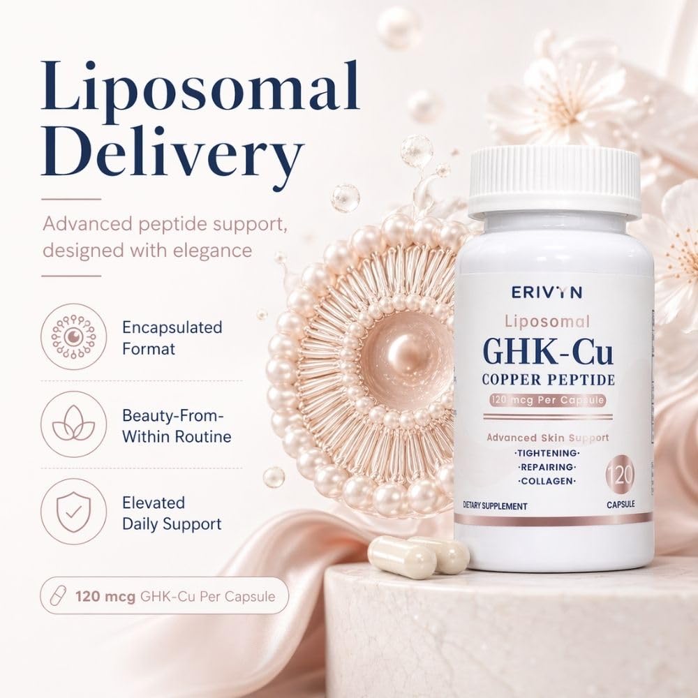 YASLIM Erivyn Liposomal GHK-Cu Copper Peptide Supplement Capsules 10