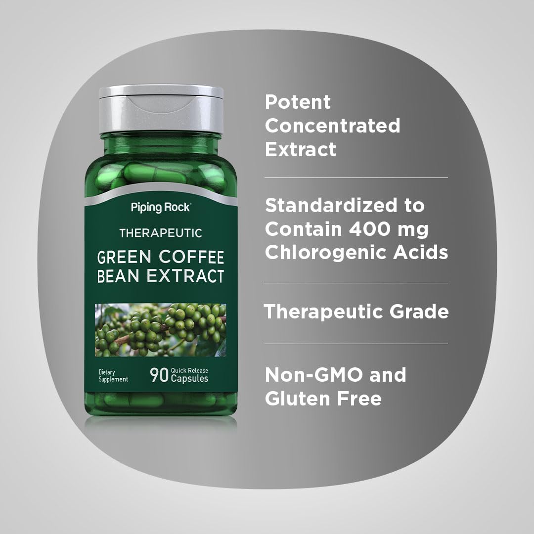 Piping Rock Green Coffee Bean Extract Capsules, 90 Count