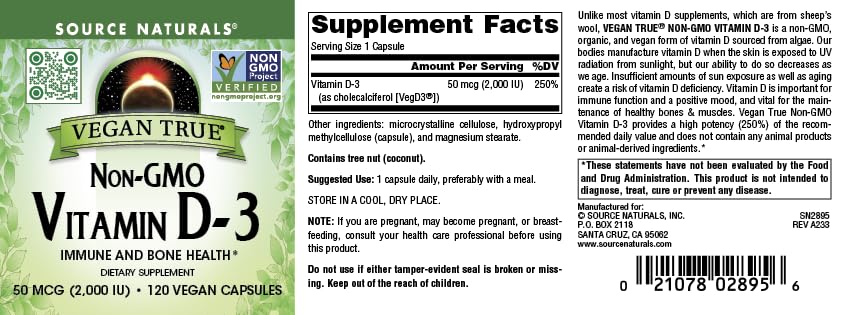 Source Naturals Vitamin D-3 Capsule 90