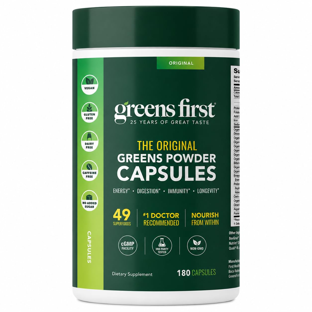 Greens First Phytonutrient Capsules, 180 Capsules