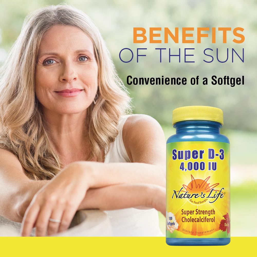 Nature's Life Super D-3 4000 IU High Potency Vitamin D Supplement Softgel 100
