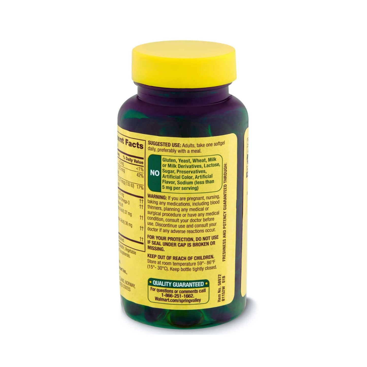 Spring Valley Cod Liver Oil with Vitamin A & D Softgels, 100 Count