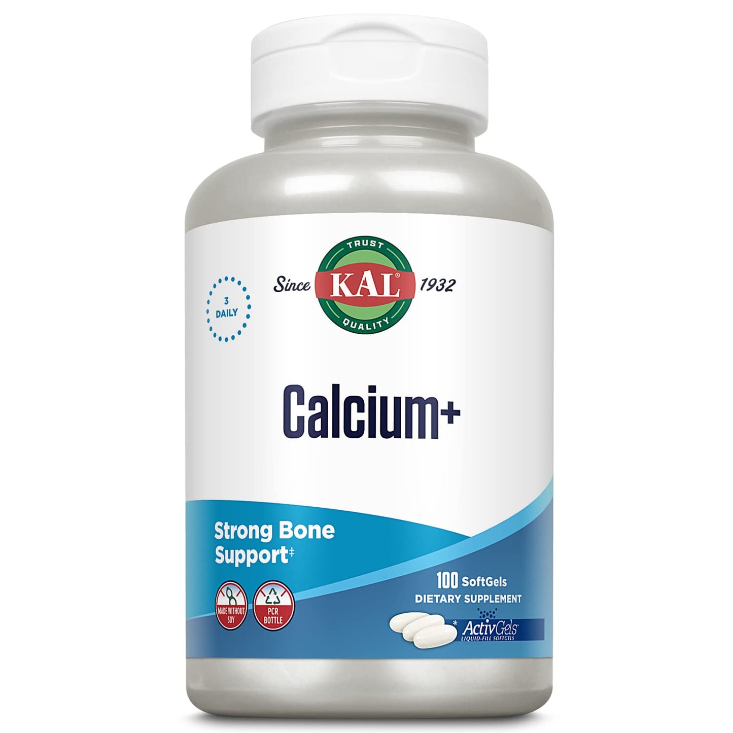 KAL Calcium+ ActivGels 1000mg Softgels, 100 count