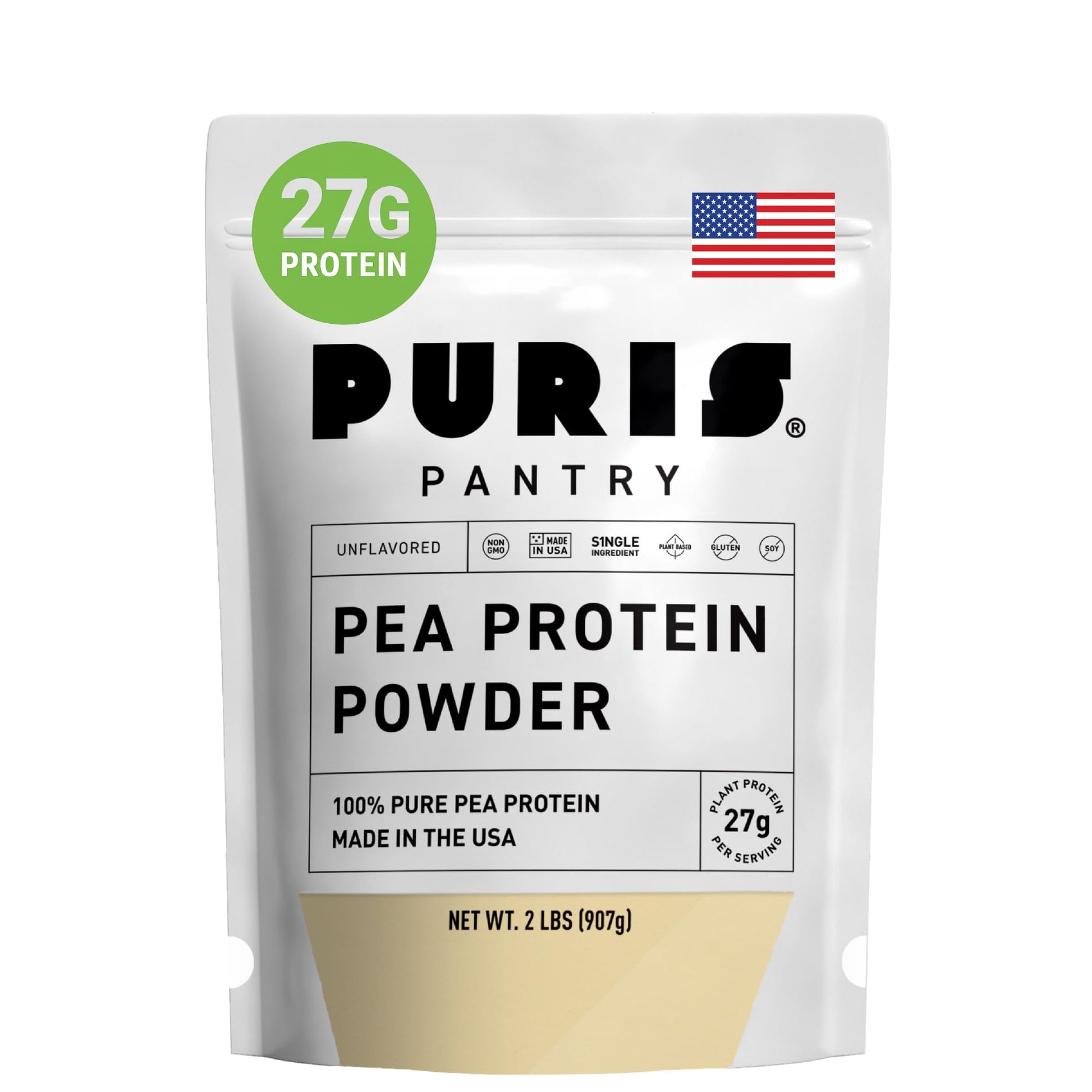 PURIS Pea Protein Powder, 32 Servings, 2 lb