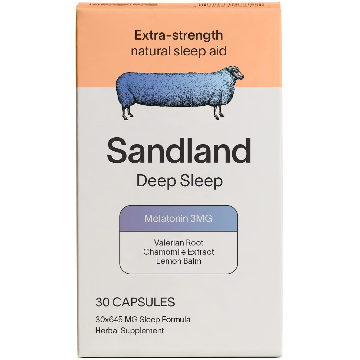 Sandland Deep Sleep with Melatonin Natural Daily Sleep Supplement Capsule, 30 Count