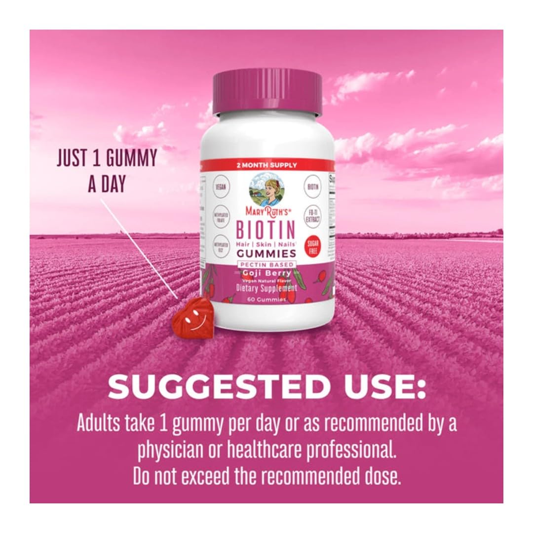 MARYRUTH'S Biotin Gummies Goji Berry 30 ct