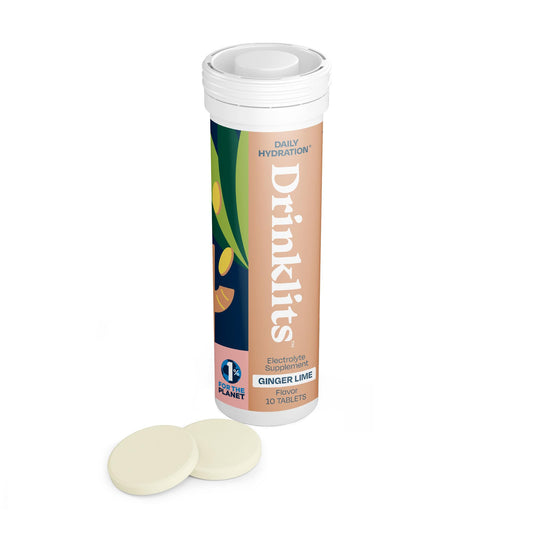 Drinklits Ginger Lime Electrolyte Tablets for Hydration, 10 Count