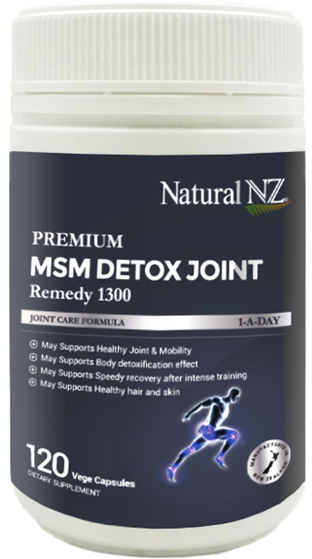 Natural NZ Premium MSM Detox Joint Remedy 1300 120 Capsules