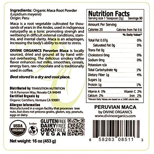 Divine Organics Maca Powder 16 oz