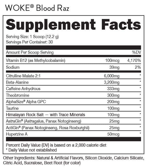 Bucked Up Woke High Stim Pre Workout Powder 12.91 Ounce