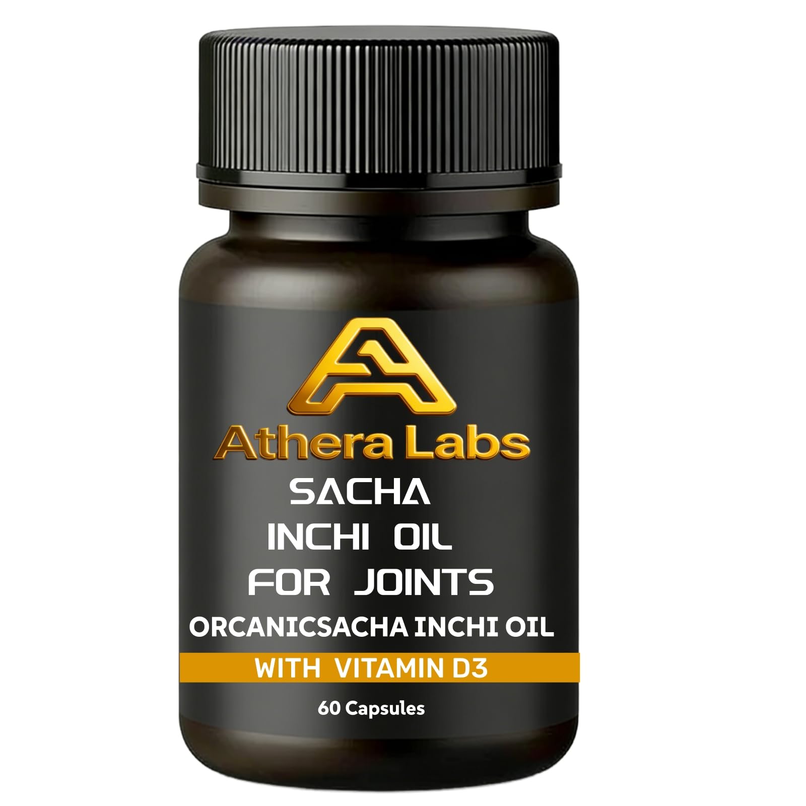Hunjiry Athera Labs Sacha Inchi Oil Capsules with Vitamin D3, 60 Count