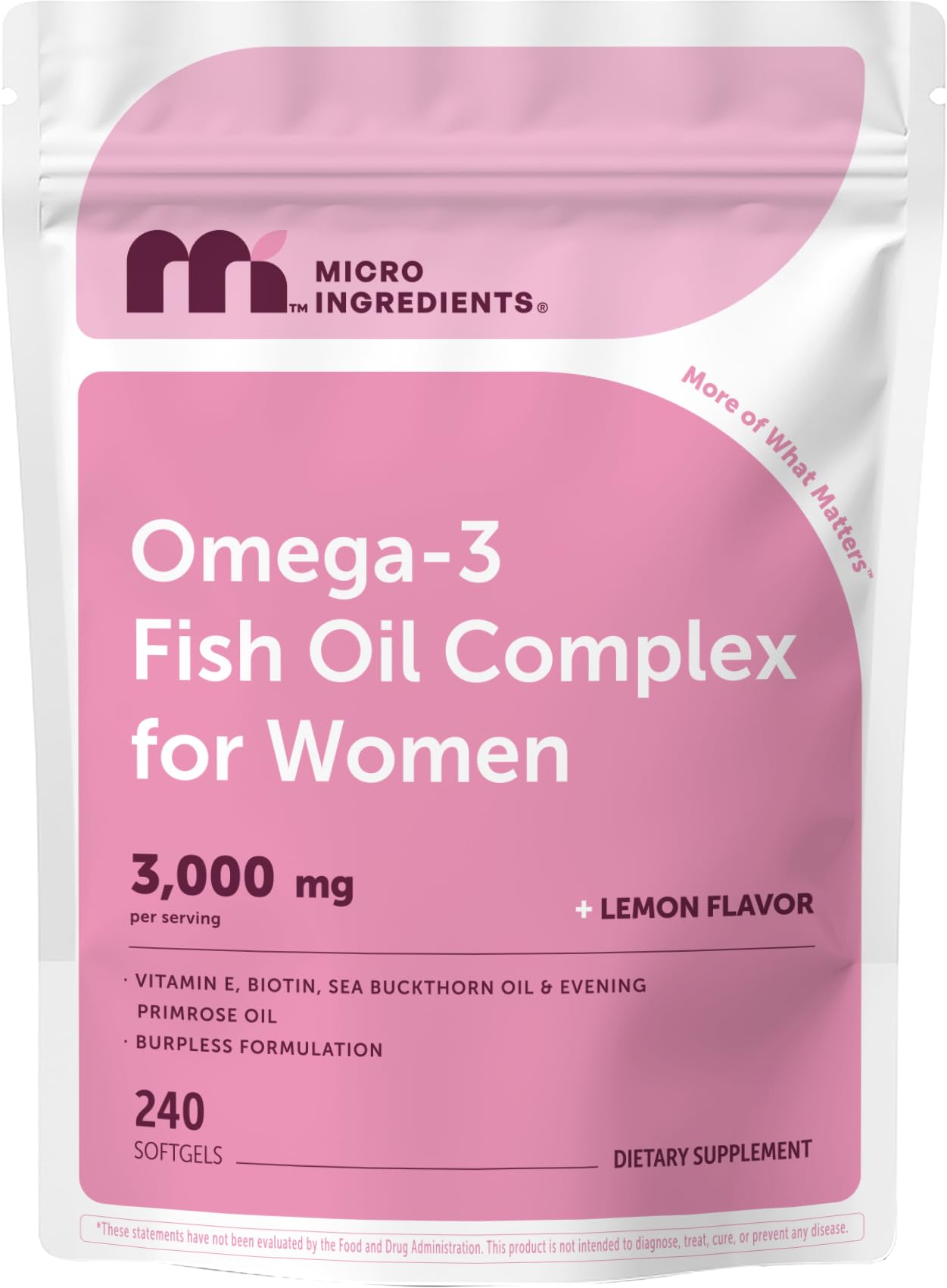 Micro Ingredients Omega-3 Fish Oil Complex for Women Softgels, 240