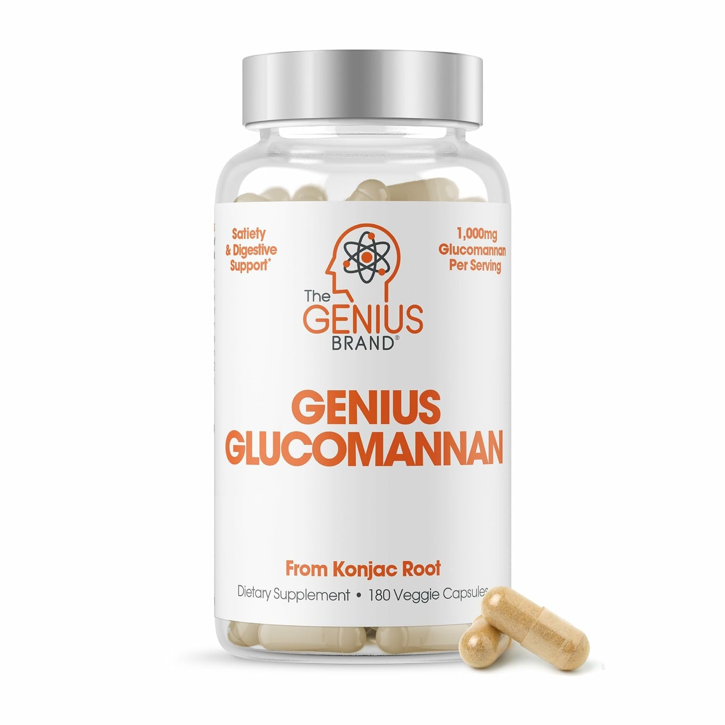 The Genius Brand Glucomannan Capsules 180 Count