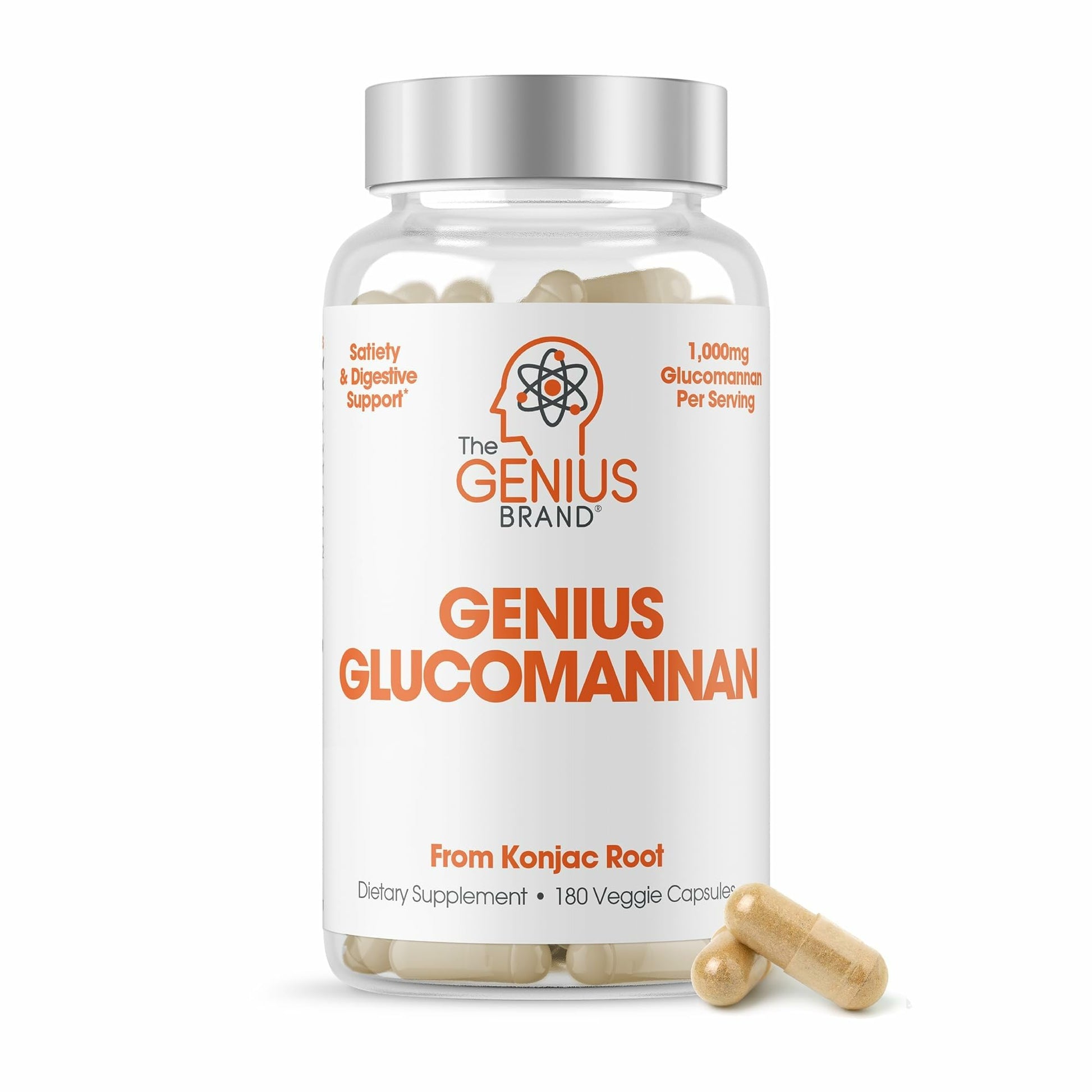 The Genius Brand Glucomannan Capsules 180 Count