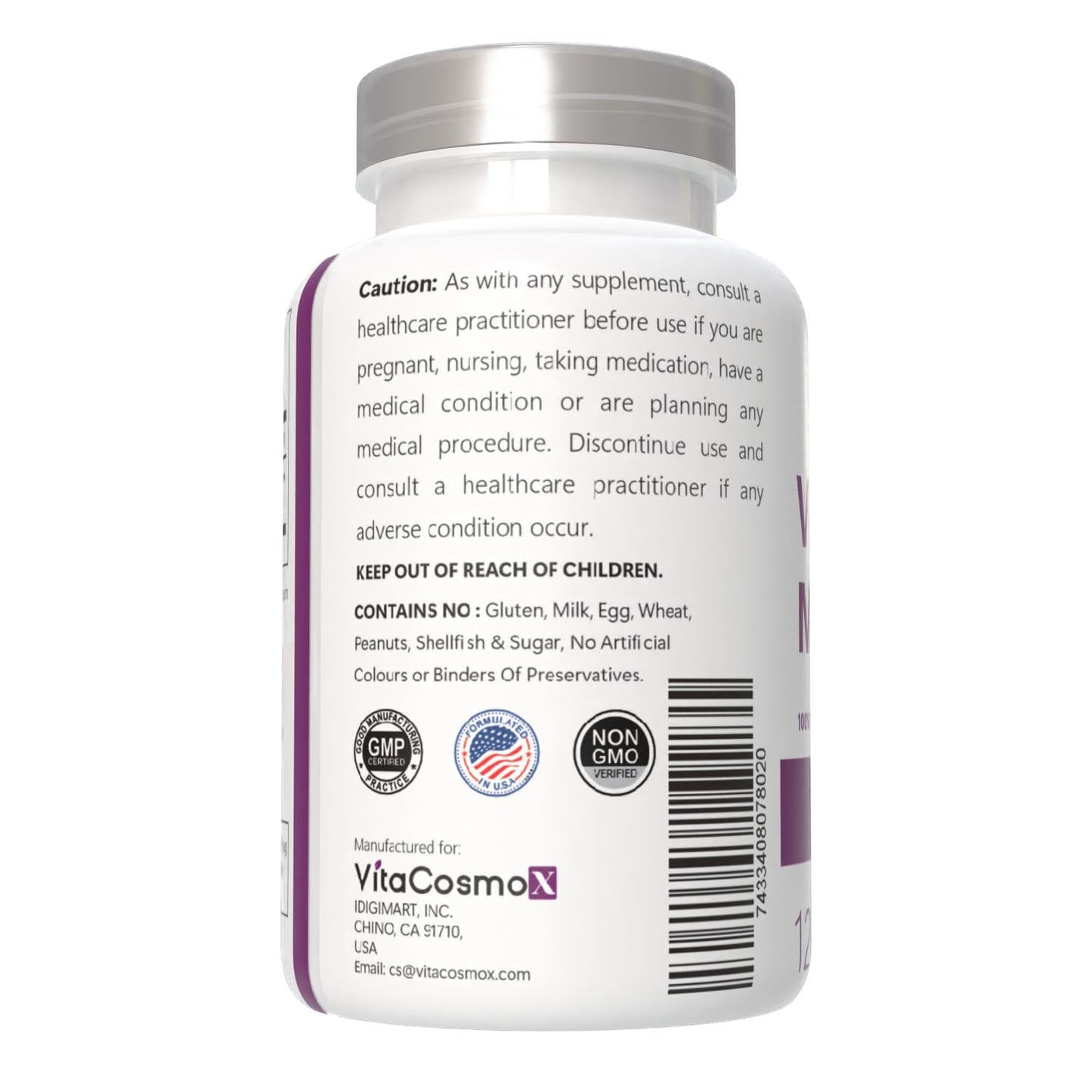 VitaCosmoX Vitamin K2 MK-7 Supplement, Capsule, 120 Count