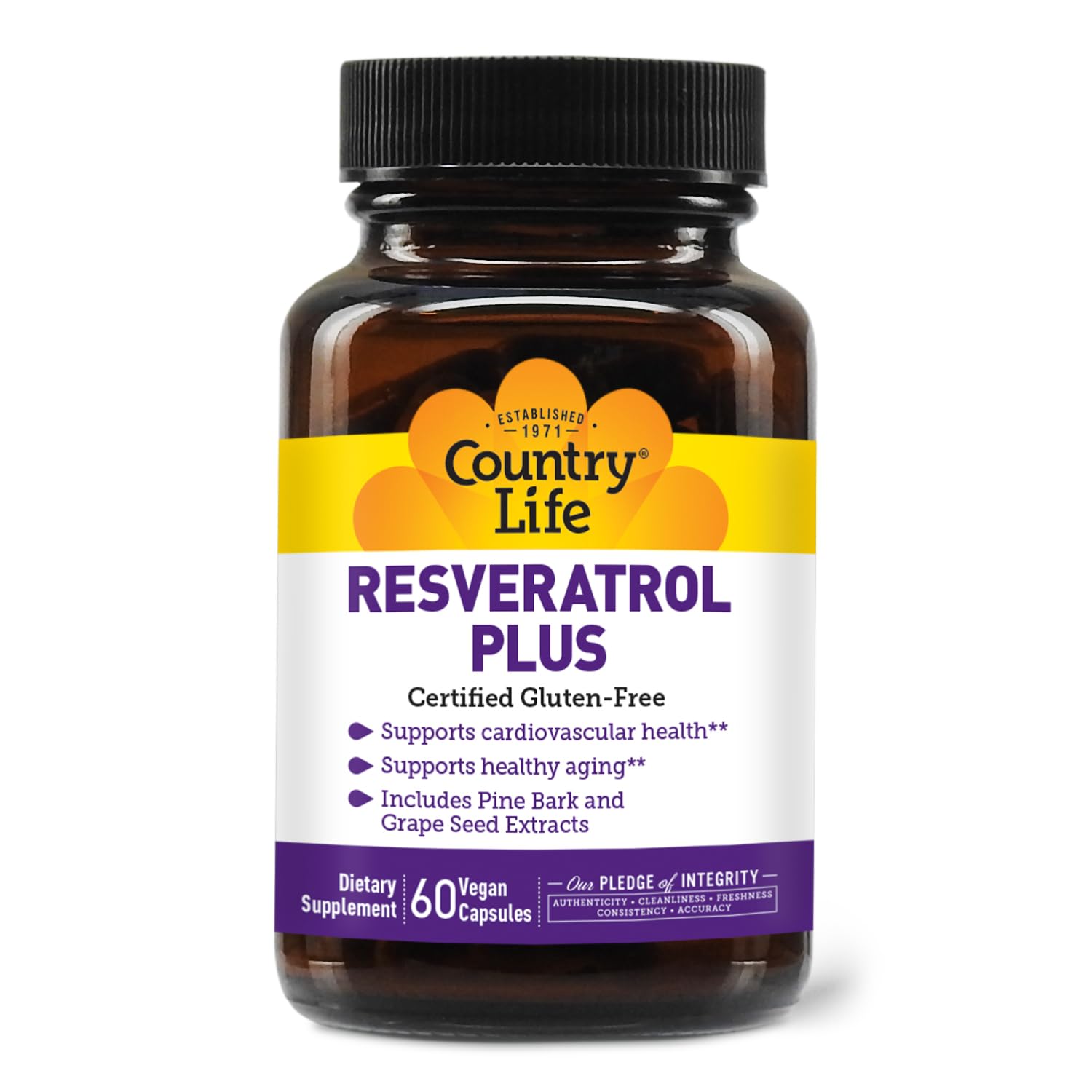 Country Life Resveratrol Plus 1000mg Capsule, 60 Count