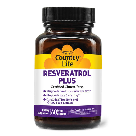 Country Life Resveratrol Plus 1000mg Capsule, 60 Count