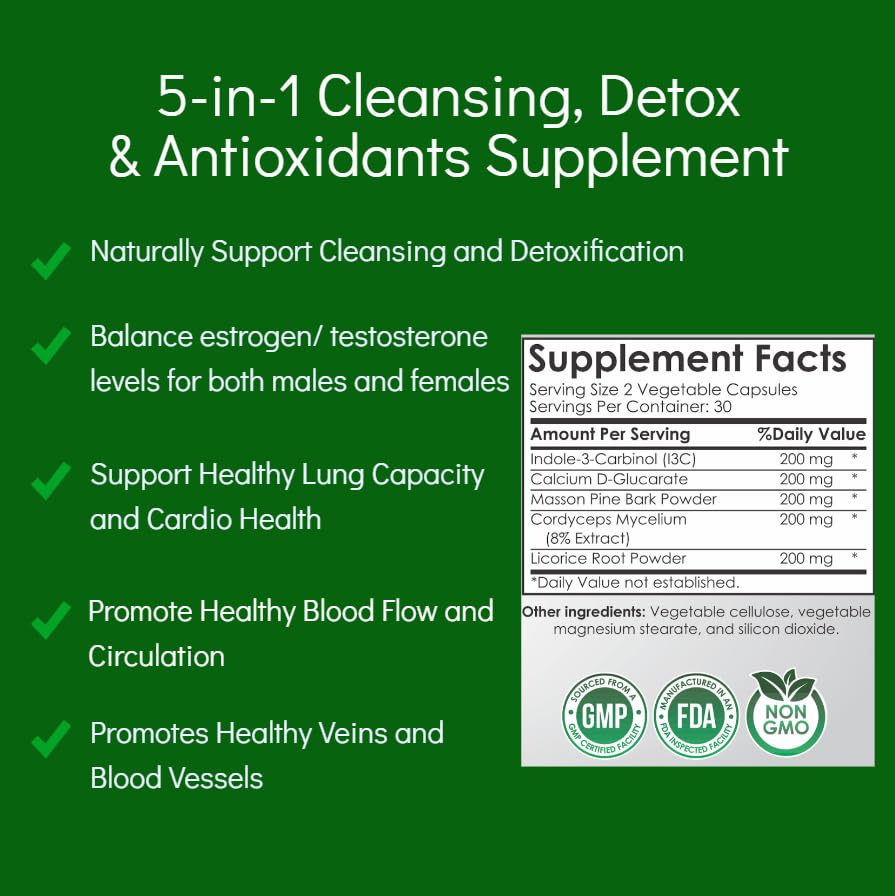 Anathapindika Health Super System Booster 5-in-1 Cleansing, Detox and Antioxidants Capsule 120 Count