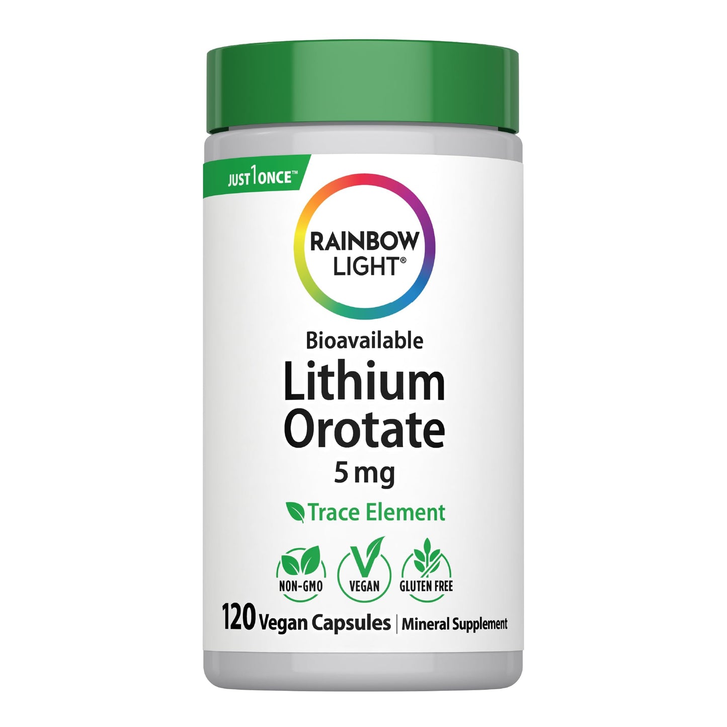 Rainbow Light Lithium Orotate 5 mg Supplement 120 Capsules