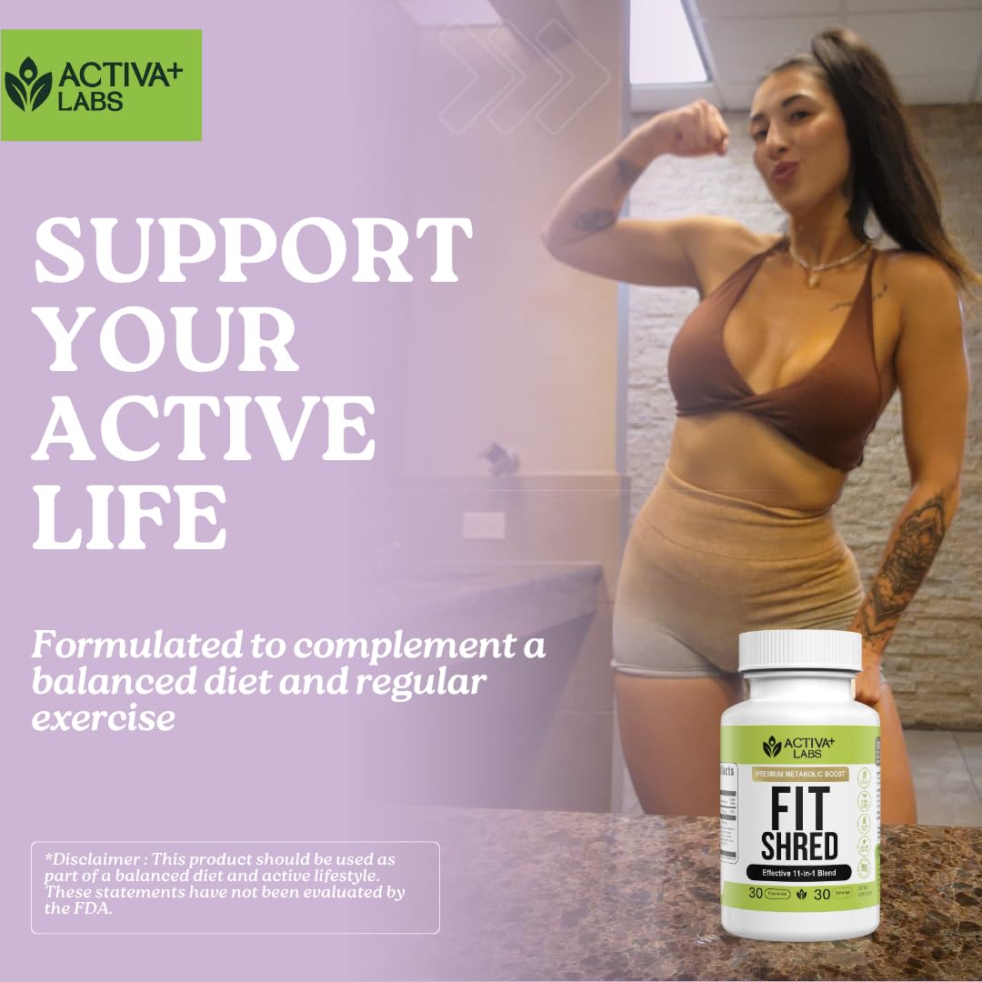 Activa Labs Fit Shred 11-in-1 Weight Management Herbal Supplement Capsules 90 Count