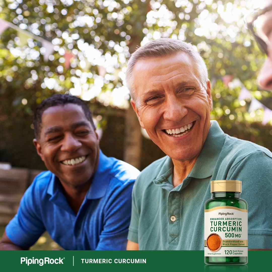Piping Rock Turmeric Curcumin with Black Pepper Capsules, 120 Capsules