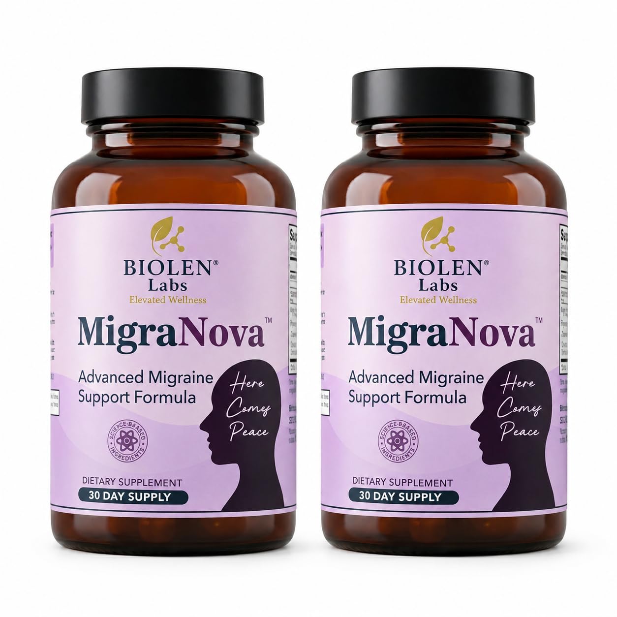 Biolen Labs Elevated Wellness MigraNova - Migraine Relief & Daily Prevention for Migraine Sufferers Capsules 120 Capsules