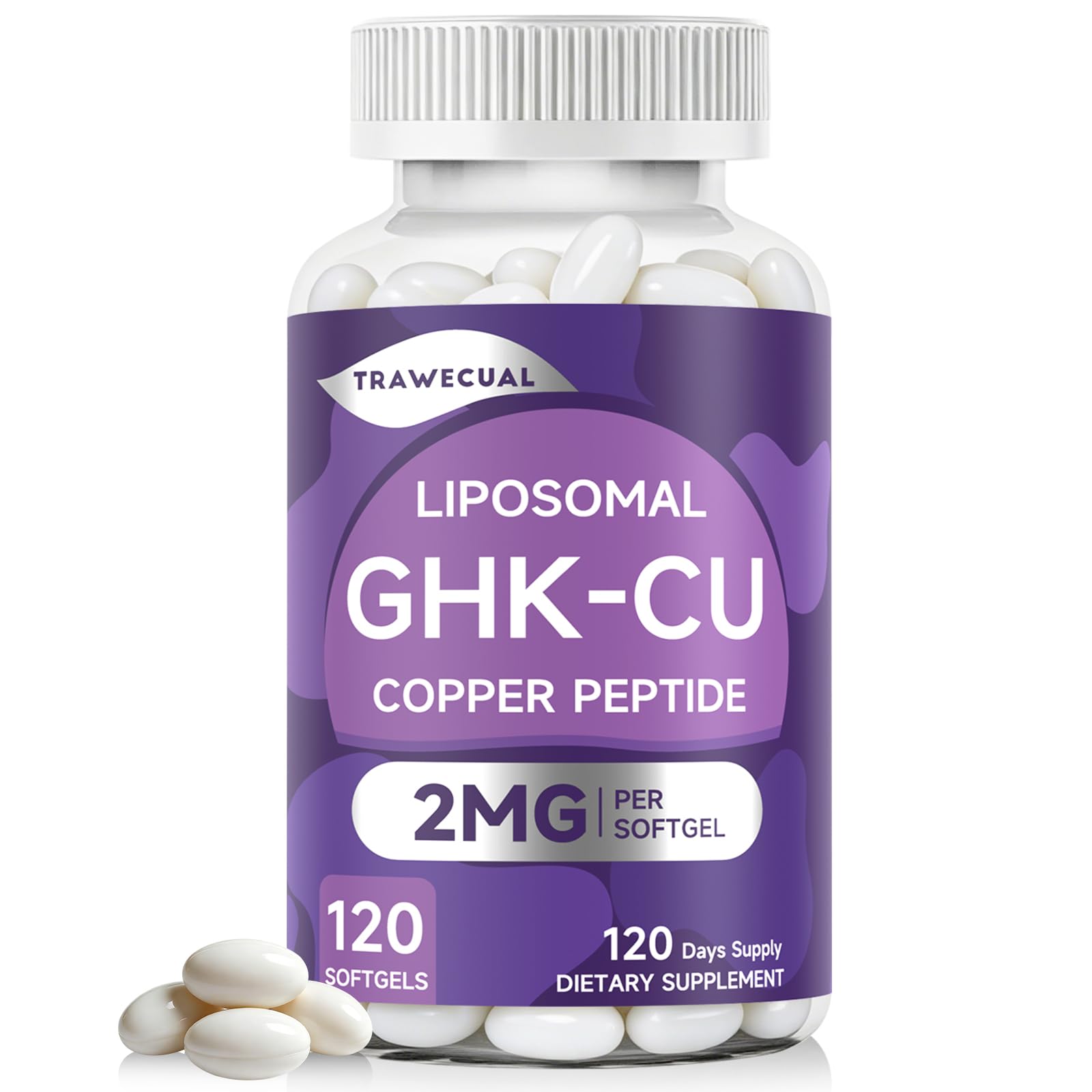 Trawecual GHK-Cu Peptide Hair Softgels, 120 Softgels