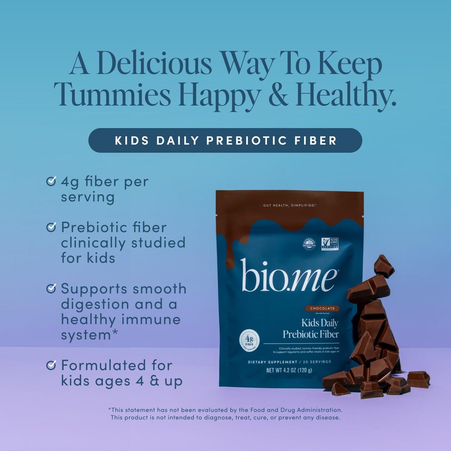 Bio.me Kids Daily Prebiotic Fiber Powder 4.2 Ounce